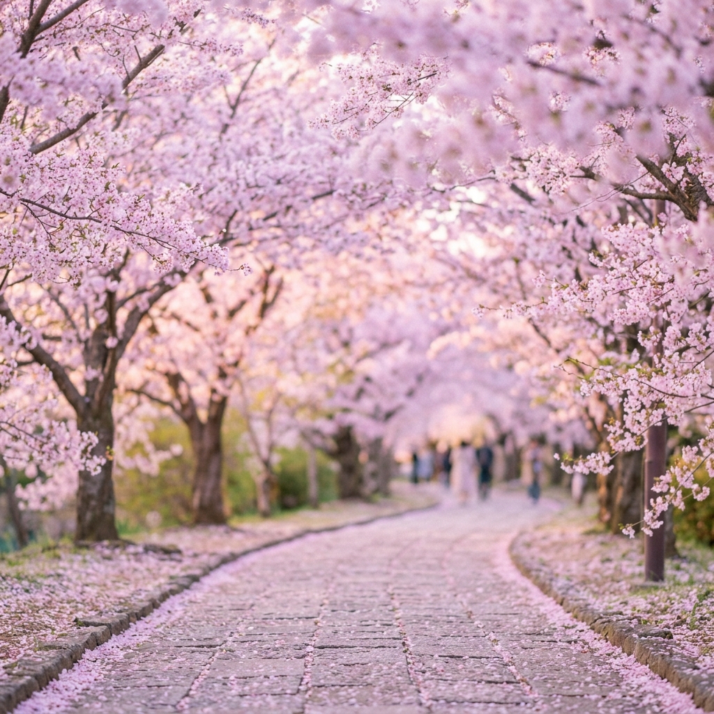 Cherry Blossom Archway Background